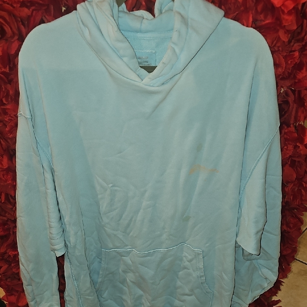 Aerie Sky Blue Oversized Sweatshirt Size XXL (STAIN ON FRONT)